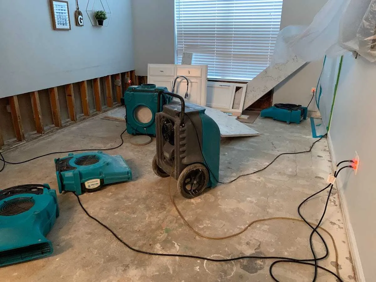 Dehumidifier in flood-cut room for Water Extraction & Removal in Desert Palms